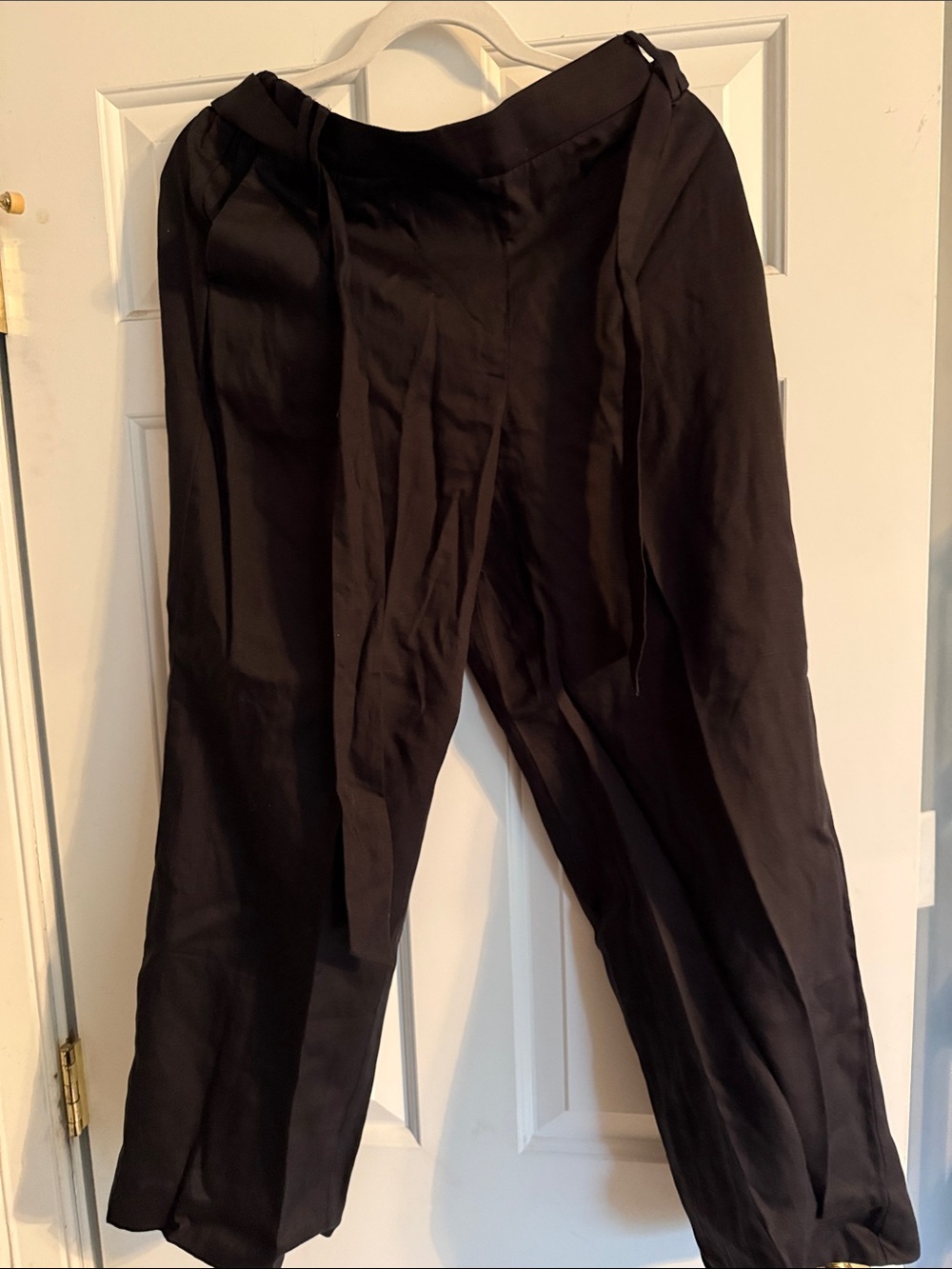 Talbots Black Linen Drawstring Dress Pants